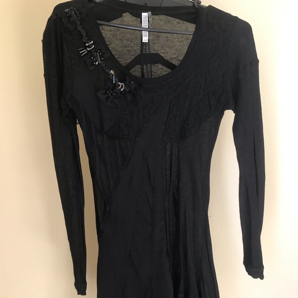 Black dress with beading detail on side